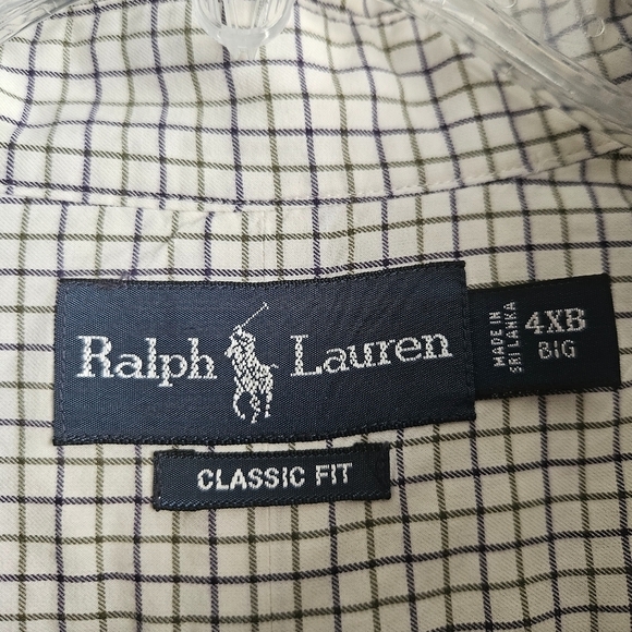 Polo Ralph Lauren L/S Button Down Checkered Shirt Classic Fit Mens Sz 4XB - Picture 9 of 9